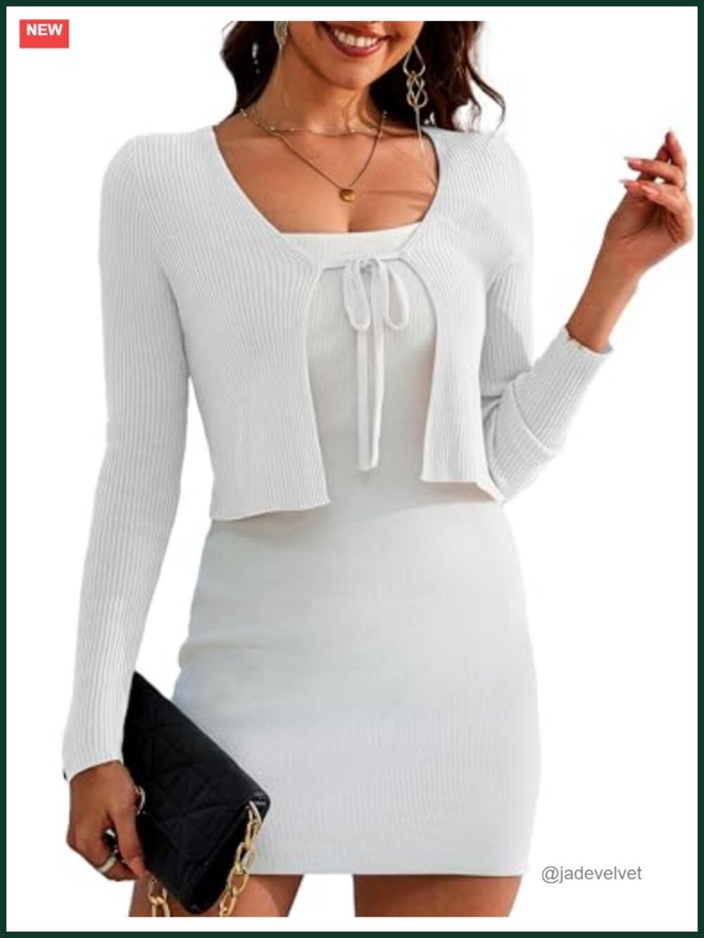 Cropped Shrug Cardigan V-Neck Open Front Knit Sweater